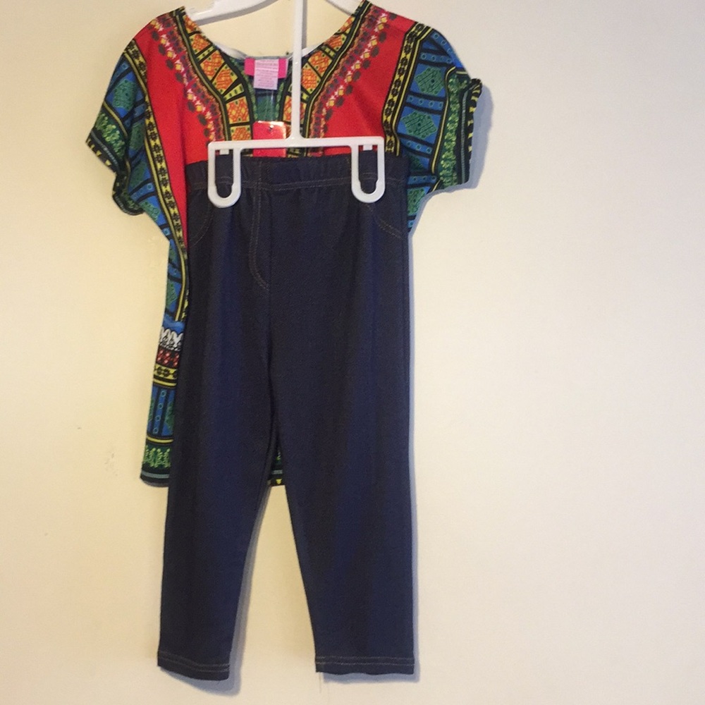 African Dashiki leggings and Top 2pcs Set - Picture 4 of 7